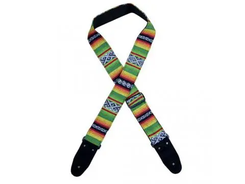 Colonial Leather - Lime Rasta Rag Guitar Strap - Lime 1