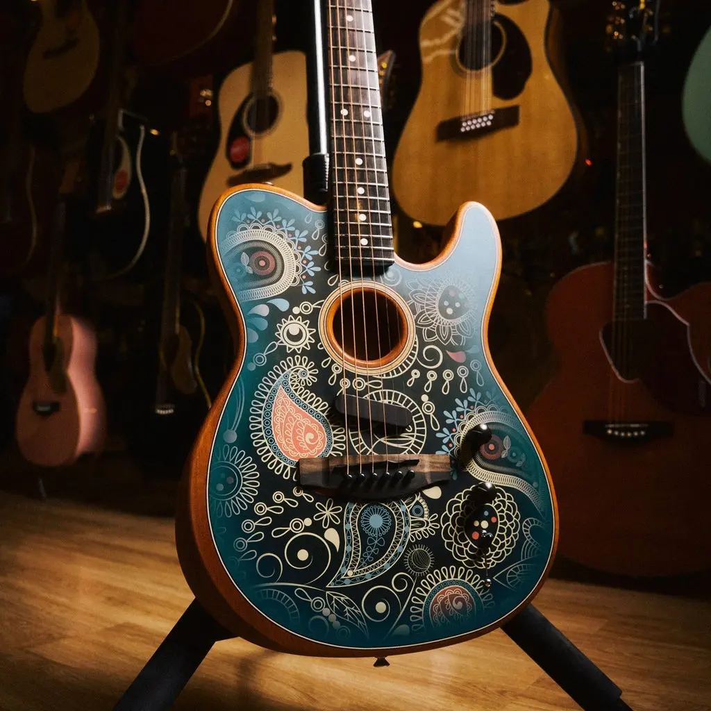 Fender American Acoustasonic Telecaster - Blue Paisley 1