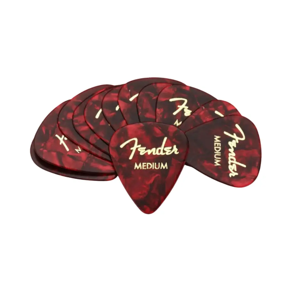 Fender 351 Shape Premium Celluloid Picks - Medium Red Moto 12-Pack 1