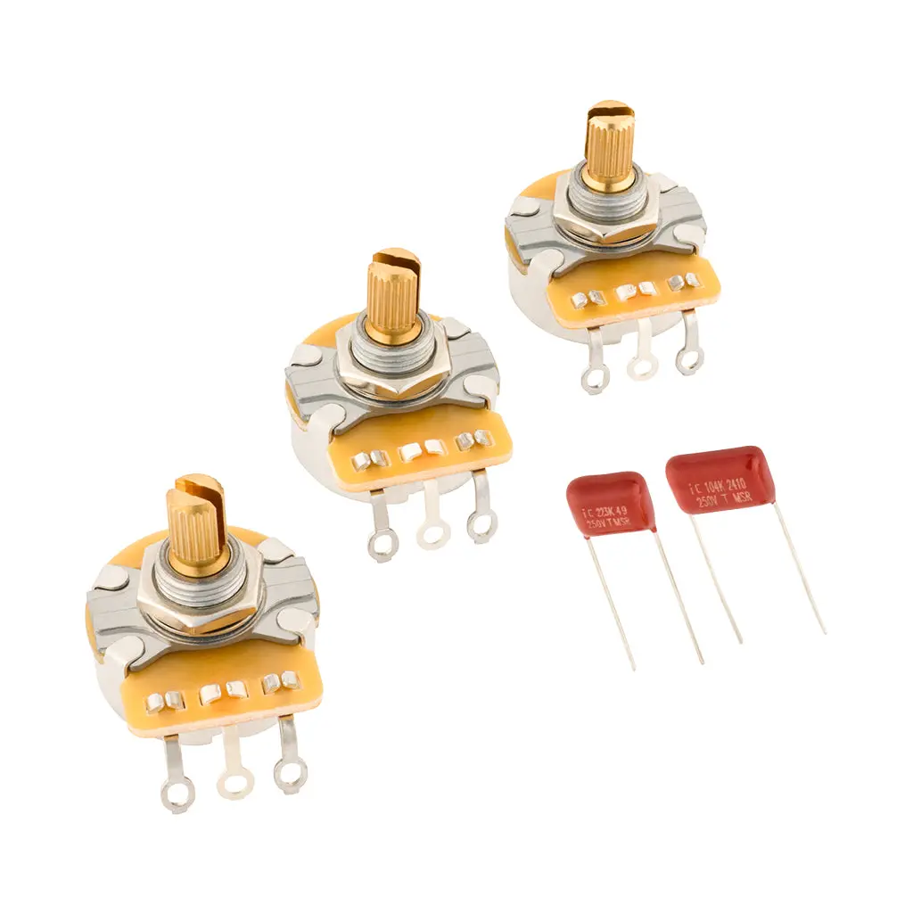 Fender Stratocaster Split Shaft Potentiometer And Capacitor Kit - 3-Pack 1