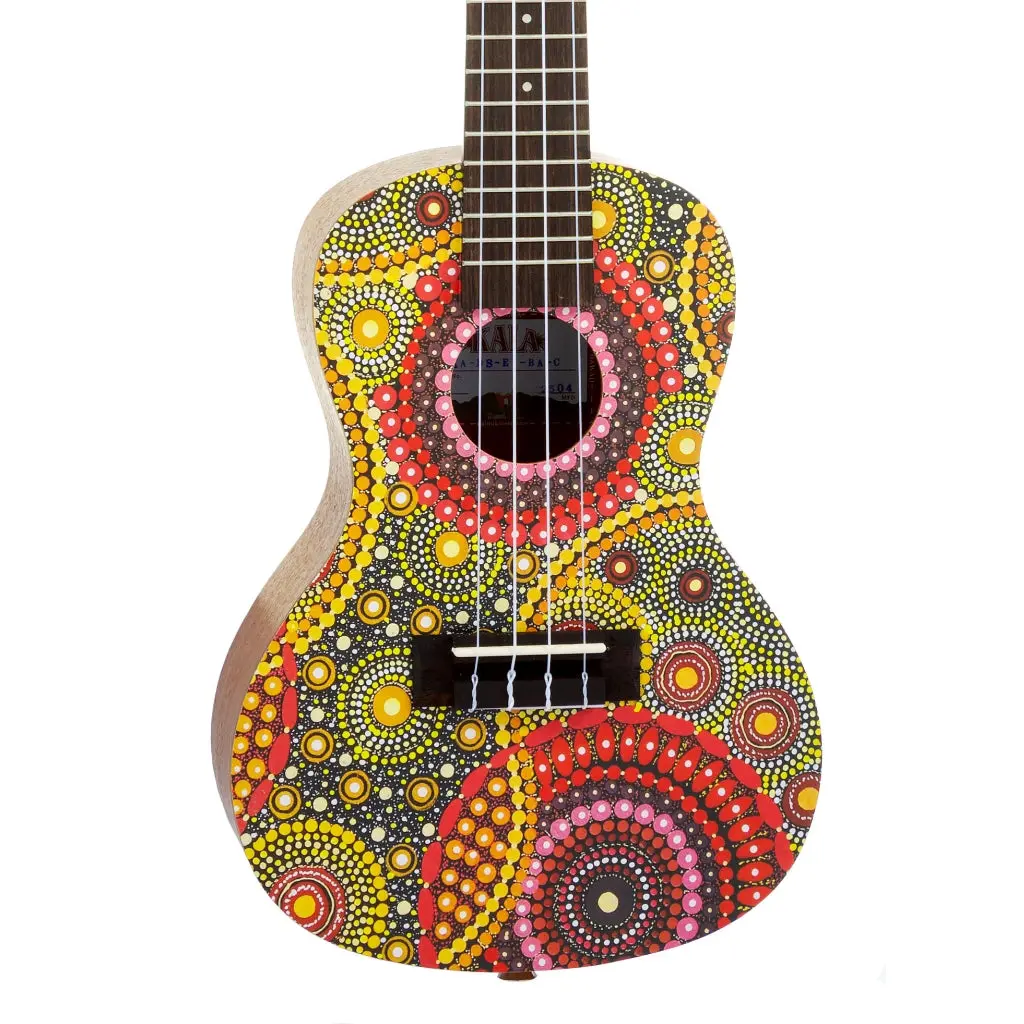 Kala Concert Ukulele With Desert Storylines Logo Bag - Blackwood Apple By Evelyn Young 1