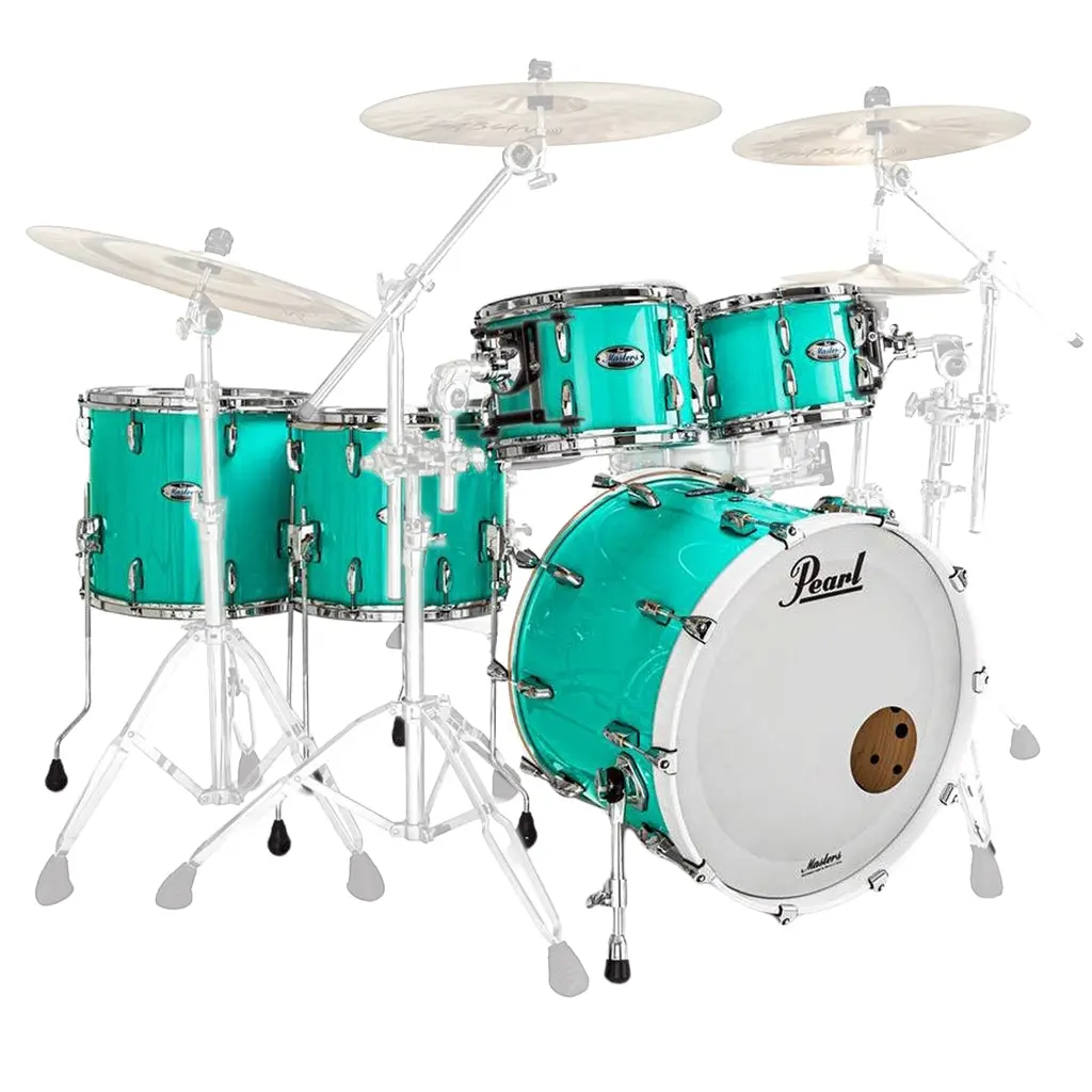 Pearl Masters Complete 22" 5-Piece Shell Pack (1007T, 1208T, 1614Ft, 2218Bx, Bonus 1412Ft) - Limited Edition Sea Foam Green 1
