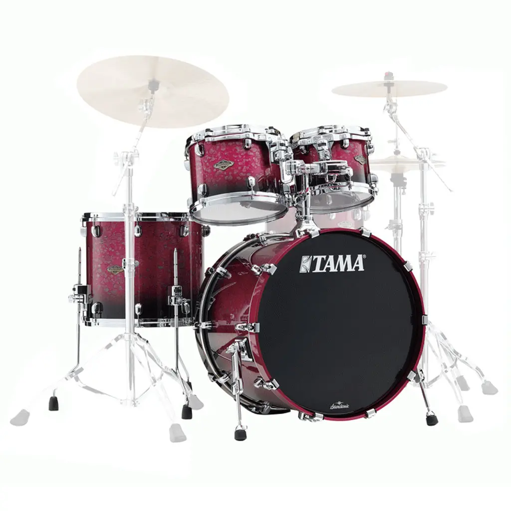 Tama Wbs42s Starclassic Walnut/Birch 4-Piece Shell Pack With 22" Bass Drum - Molten Dark Raspberry Fade 1
