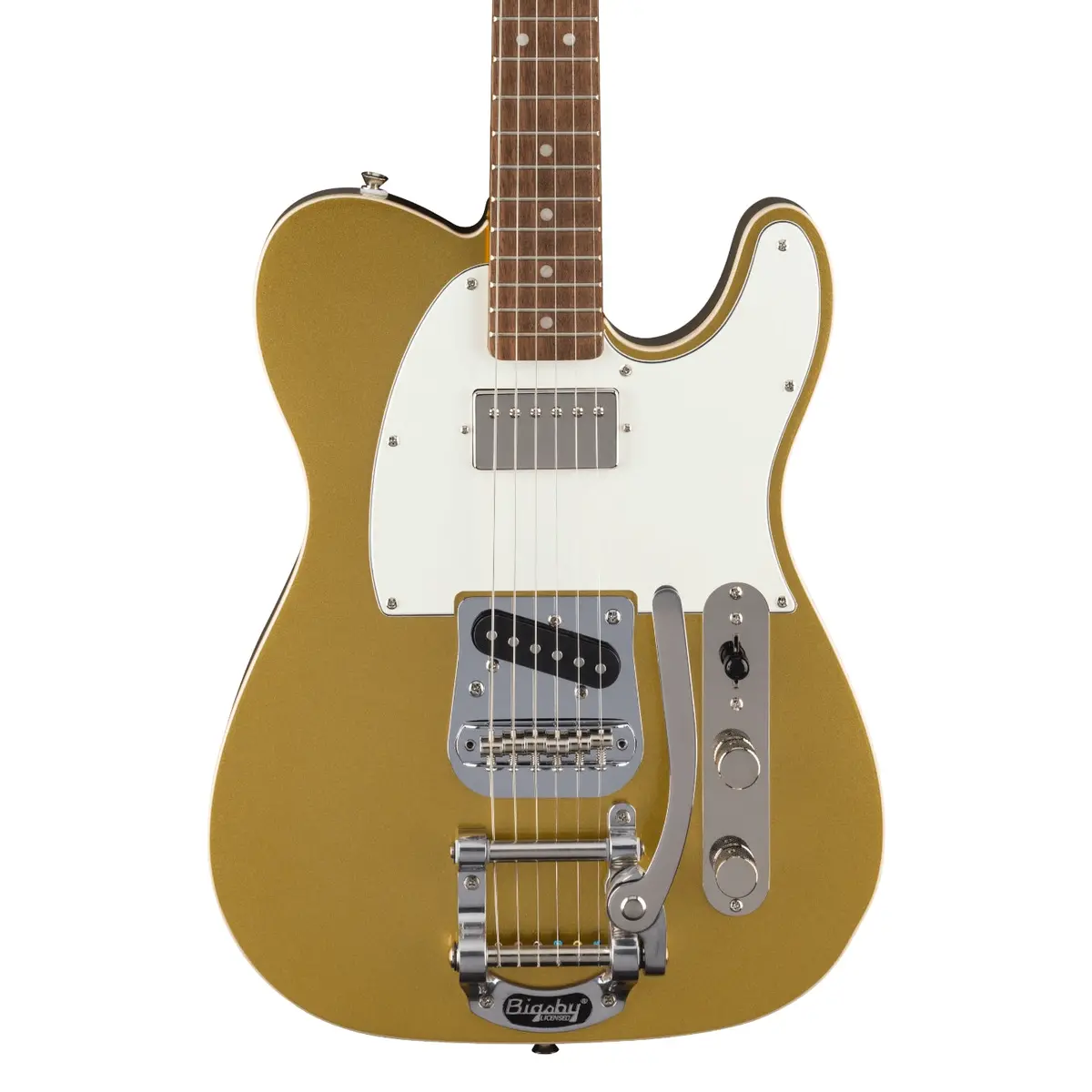 Squier Classic Vibe Custom Telecaster Sh With Bigsby Electric Guitar - Aztec Gold 1