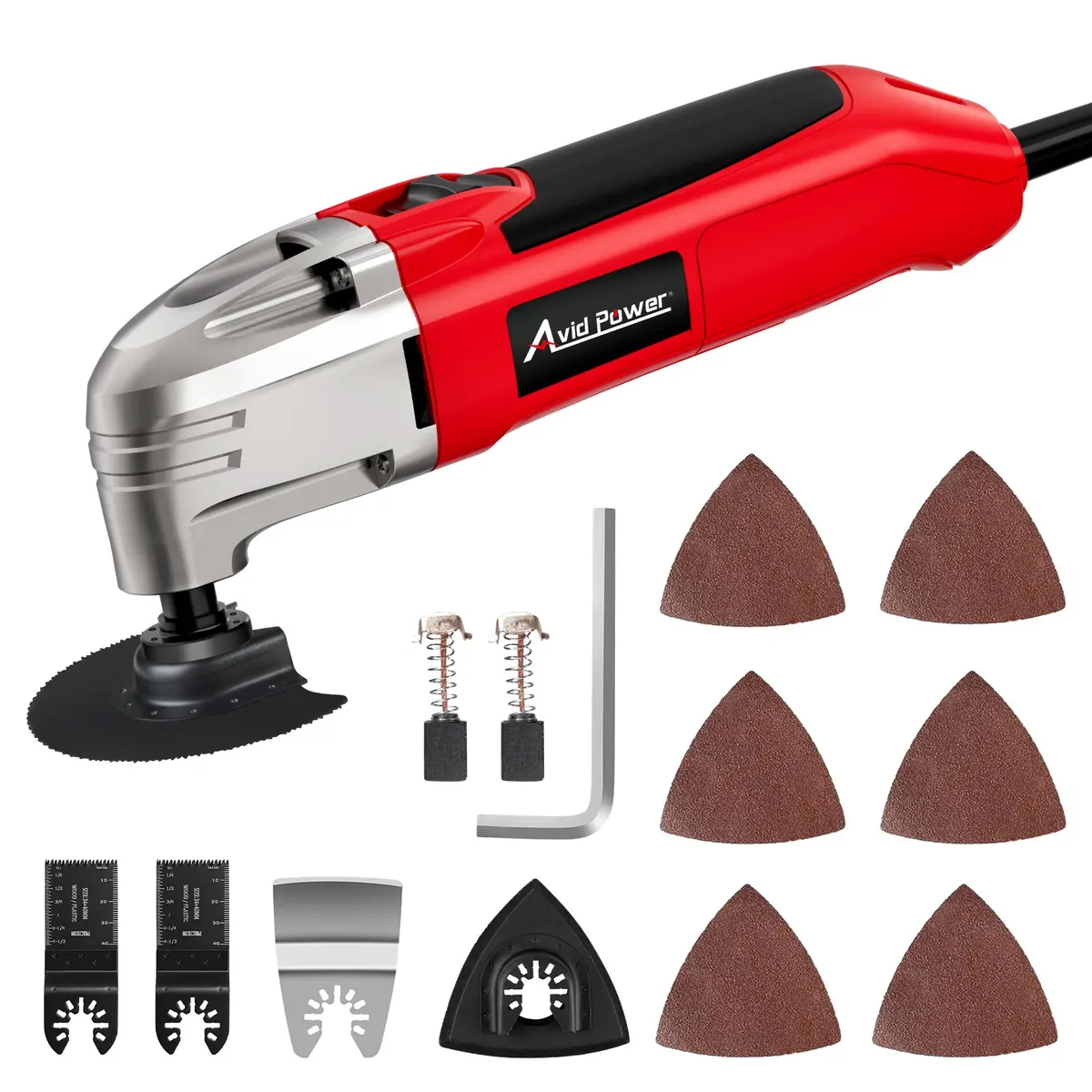 Avid Power Oscillating Tool With 2.0A Motor, 22000 Opm Electric Oscillating Multi Tool With 3°Oscillation Angle, Cutting, Sanding, Grinding, Scraping, 11 Accessories & Quick-Change Interface 1