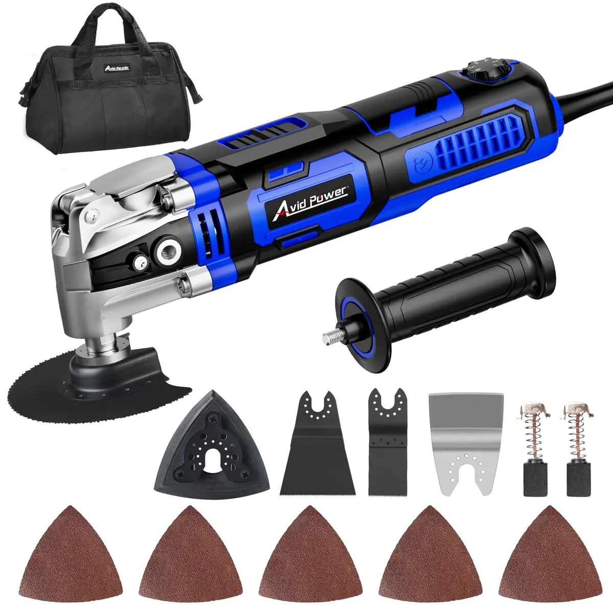 Avid Power Oscillating Tool, 3.5-Amp Oscillating Multi Tool With 4.5° Oscillation Angle, 6 Variable Speeds And 13Pcs Saw Accessories, Auxiliary Handle And Carrying Bag - Blue 1