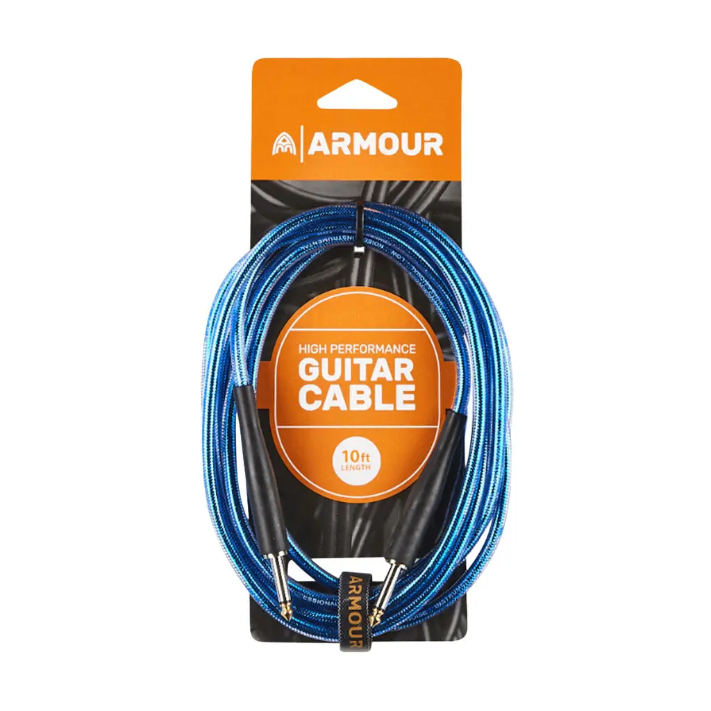 Armour Gc10b Guitar 10 Foot Transparent Blue Lead 1