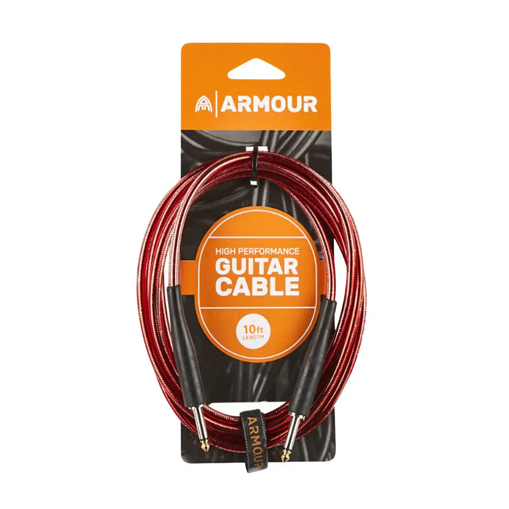 Armour Gc10r Guitar 10 Foot Transparent Red Lead 1