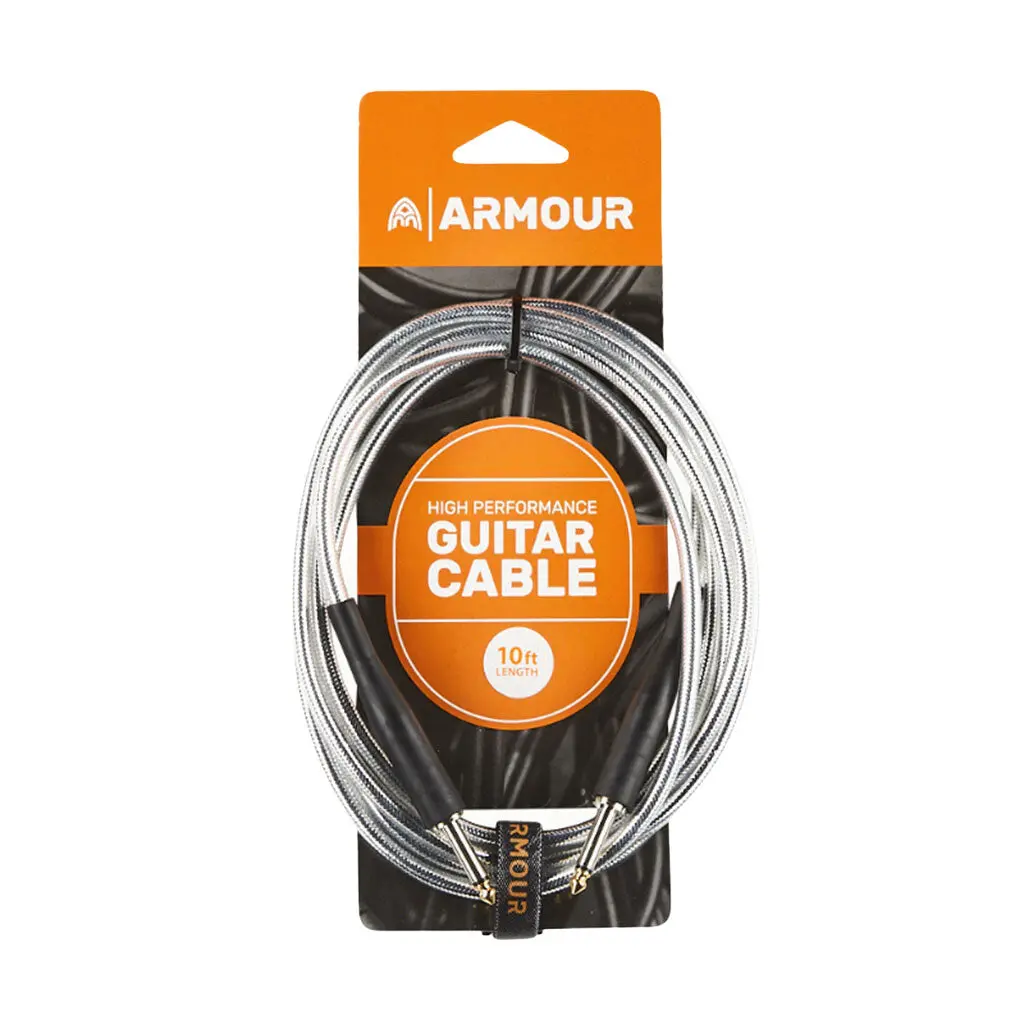 Armour Gc10s Guitar 10 Foot Transparent Silver Lead 1