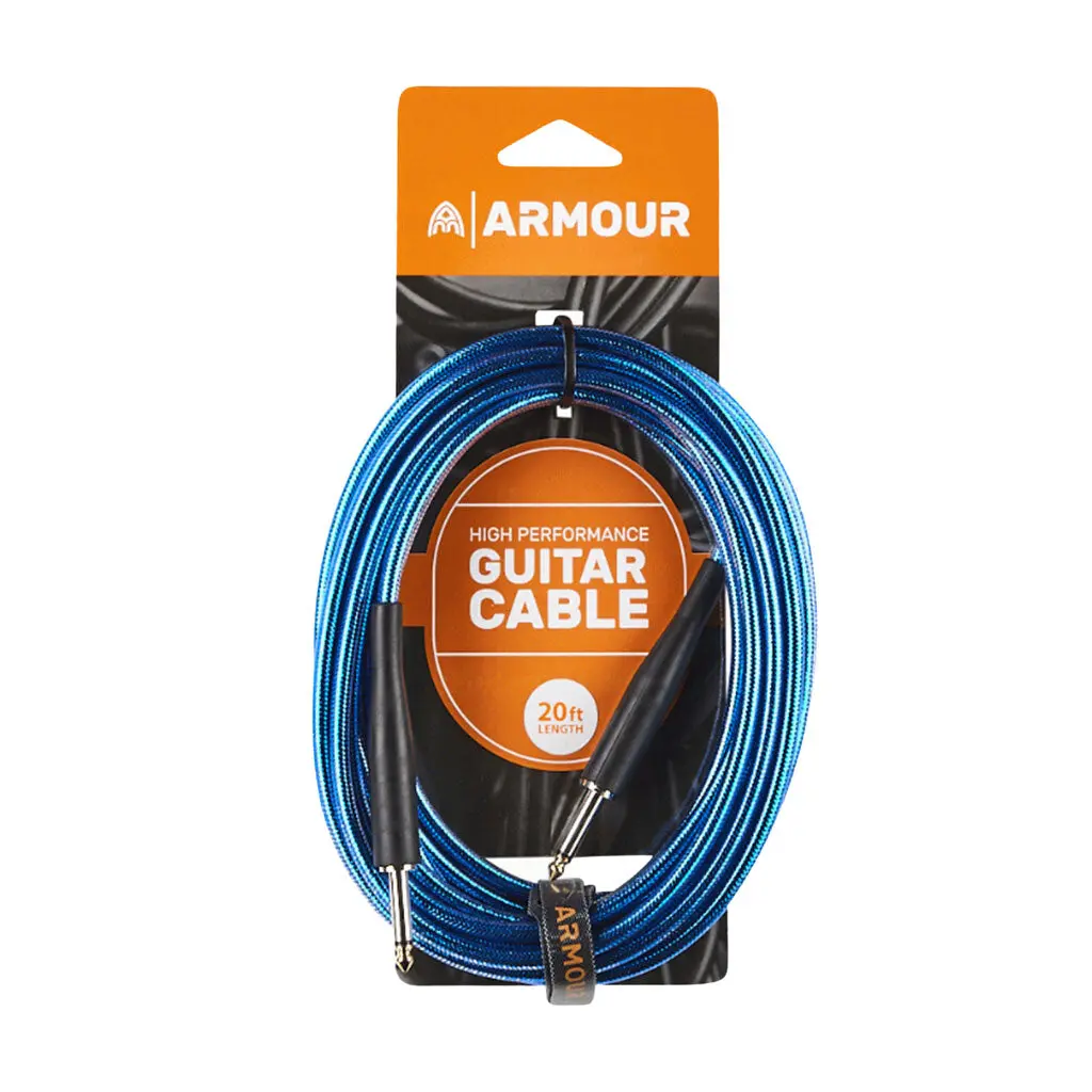 Armour Gc20b Guitar 20 Foot Transparent Blue Lead 1
