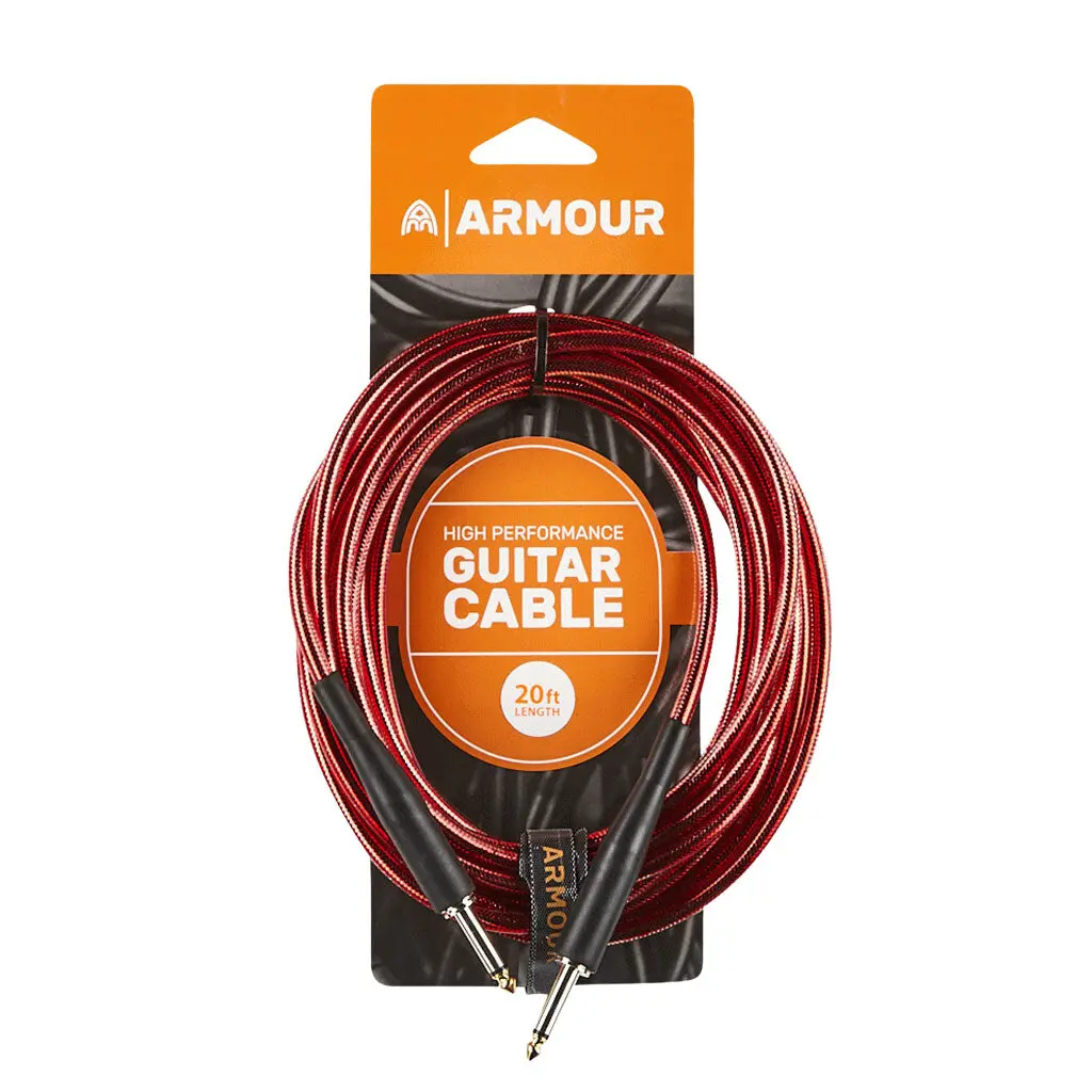 Armour Gc20r Guitar 20 Foot Transparent Red Lead 1