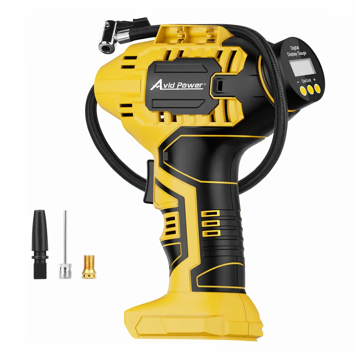 Avid Power Cordless Tire Inflator (Bare Tool), Compatible With Dewalt 20V Max Batteries Of Dcb Series, Portable Air Compressor W/ Digital Pressure Gauge, Air Pump For Car, Bike, Motorcycle, Ball 1