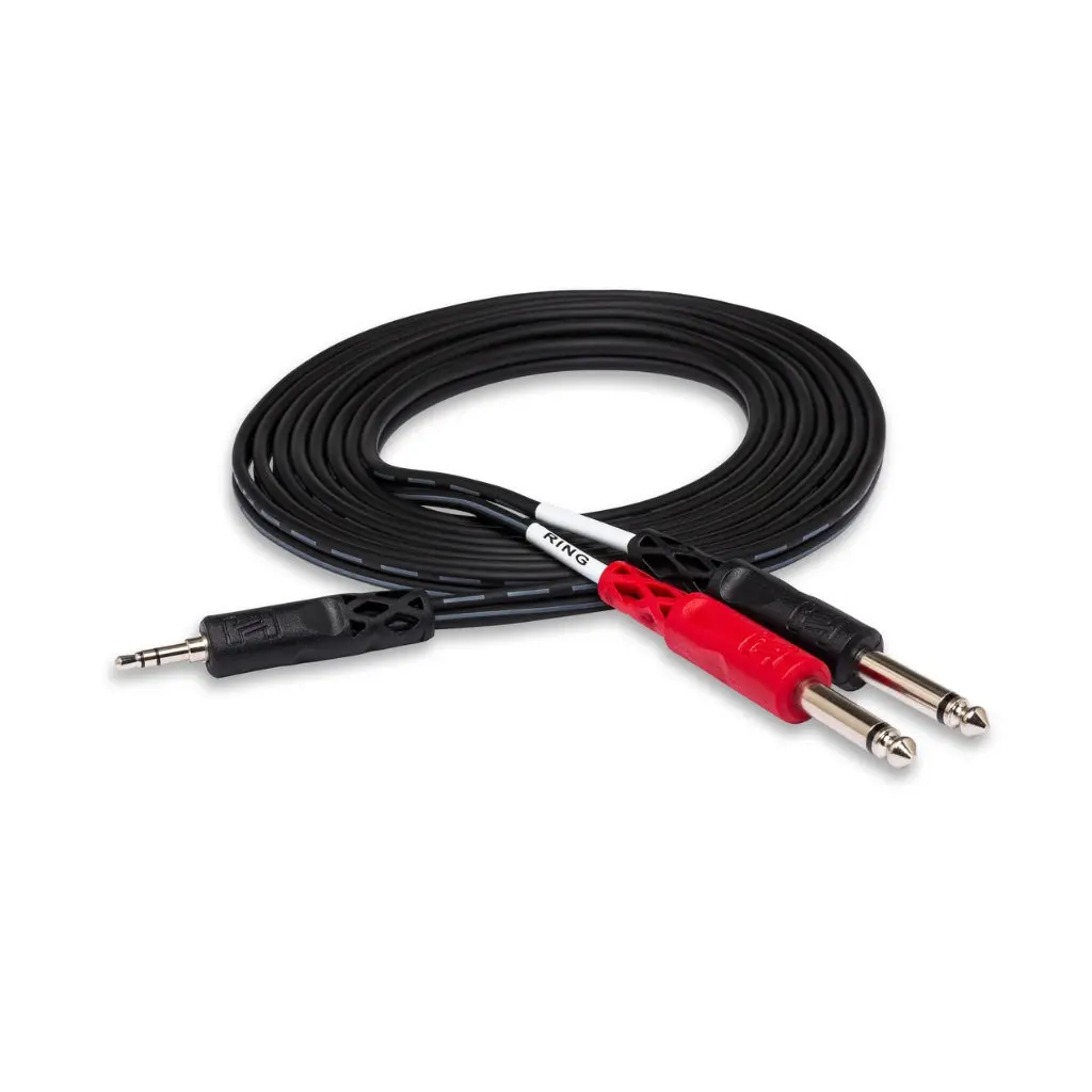 Hosa Technology 3.5 Mm Trs To Dual 1/4 In Ts Stereo Breakout Cable 3Ft 1