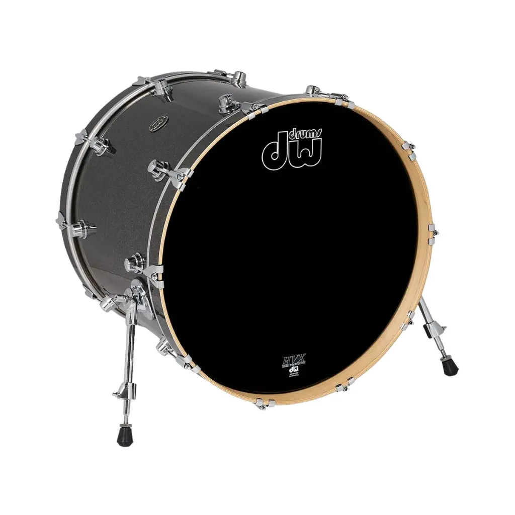 Dw Performance Series Bass Drum - 18 X 22 Inch - Pewter Sparkle Finishply 1