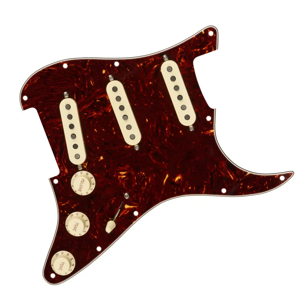 Fender - Pre-Wired Strat Pickguard, Tex-Mex Sss, Tortoise Shell 11 Hole Pg 1