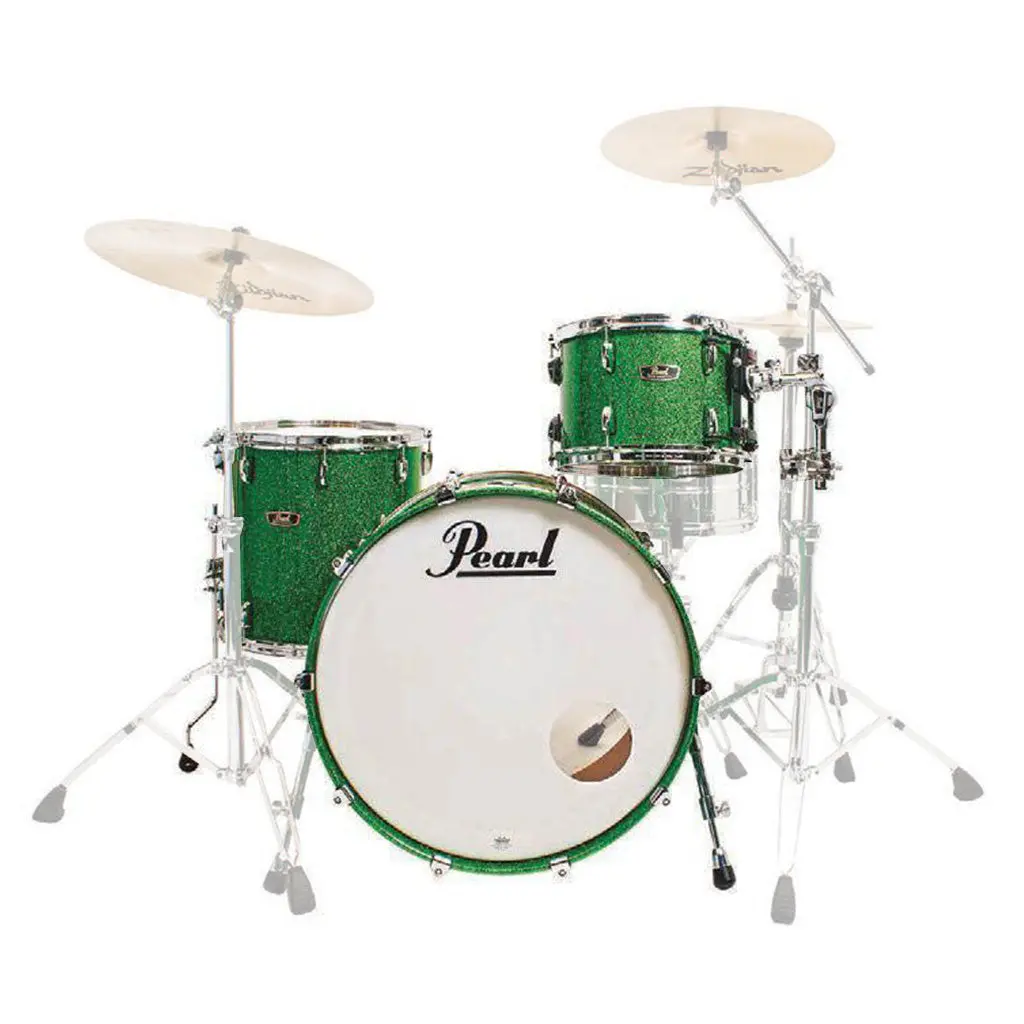 Pearl Wood Fiberglass 3-Piece Shell Pack - Green Sparkle Lacquer 1
