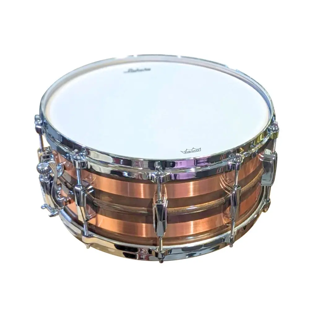 Ludwig Lc663s Copperphonic Raw Copper Striped 14X6.5 Snare Drum 1