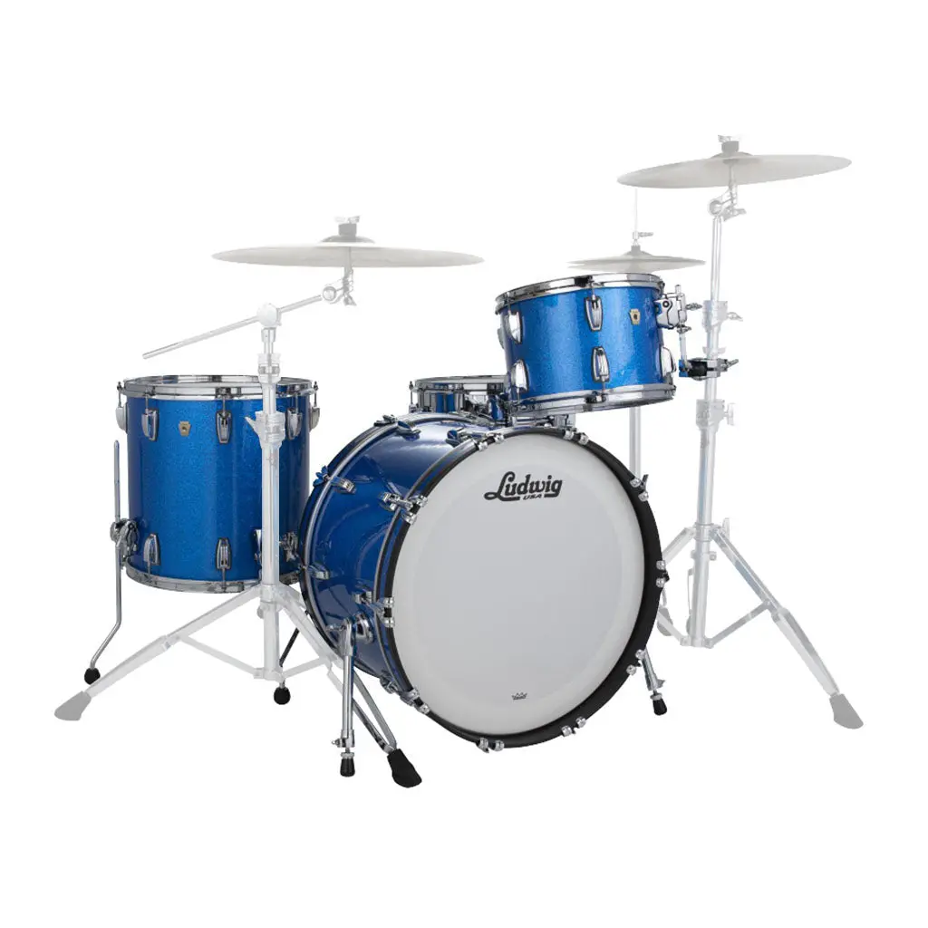 Ludwig Classic Maple 22" Fab 3-Piece Shell Pack - Blue Sparkle 1