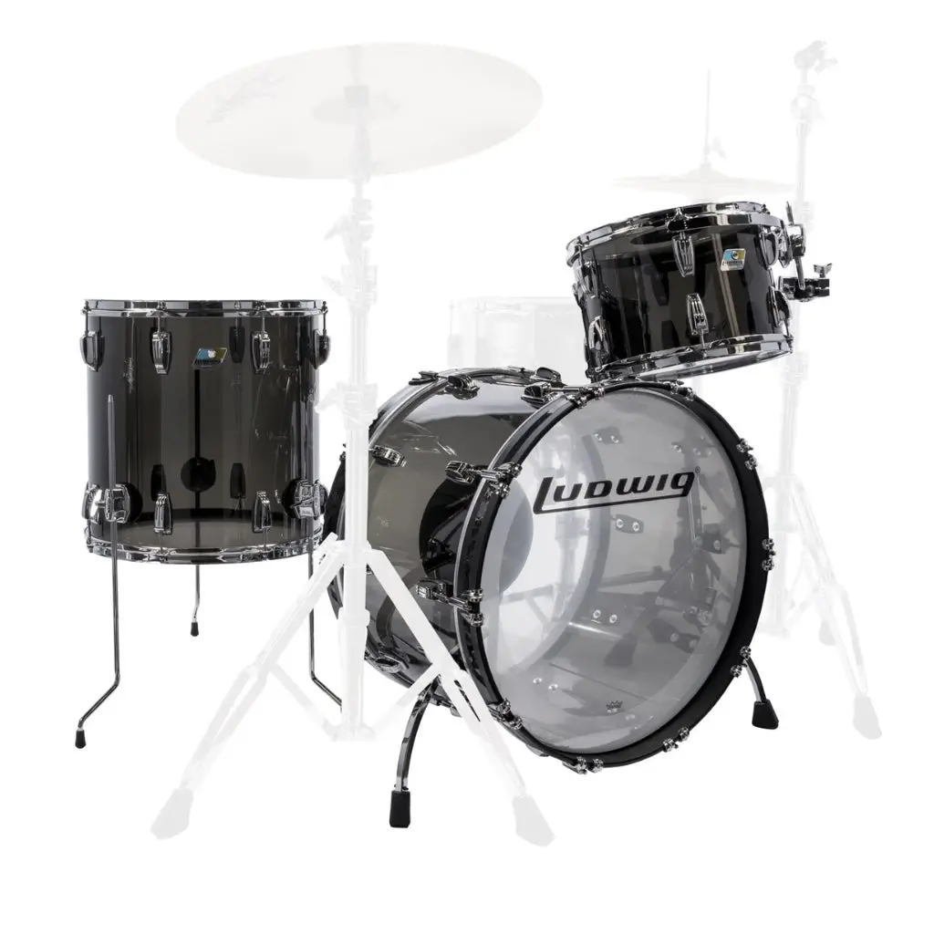 Ludwig Vistalite 3 Piece Fab Shell Pack Smoke 1