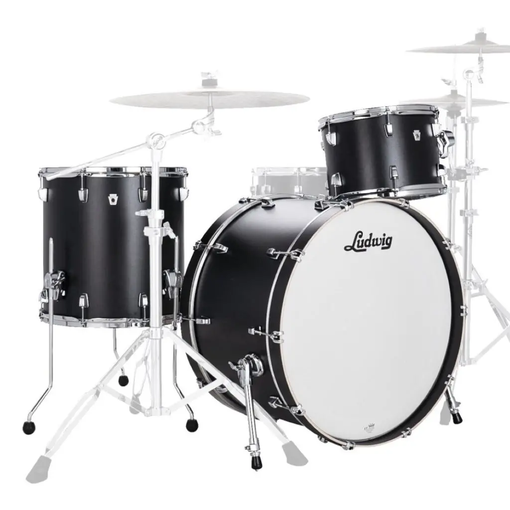 Ludwig Neusonic 20" 3 Piece Downbeat Shell Pack In Black Velvet 1