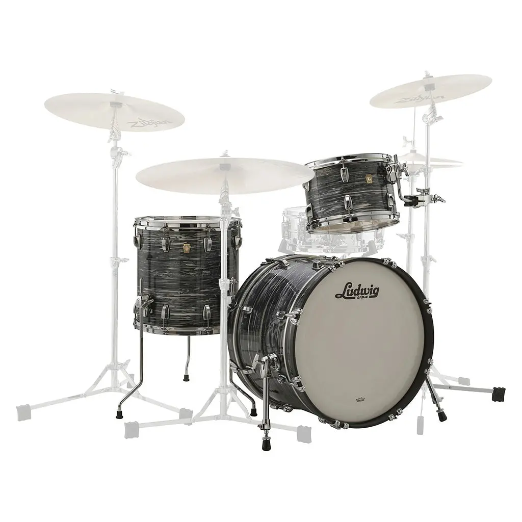 Ludwig Classic Maple 20" Downbeat 3-Piece Shell Pack - Vintage Black Oyster 1