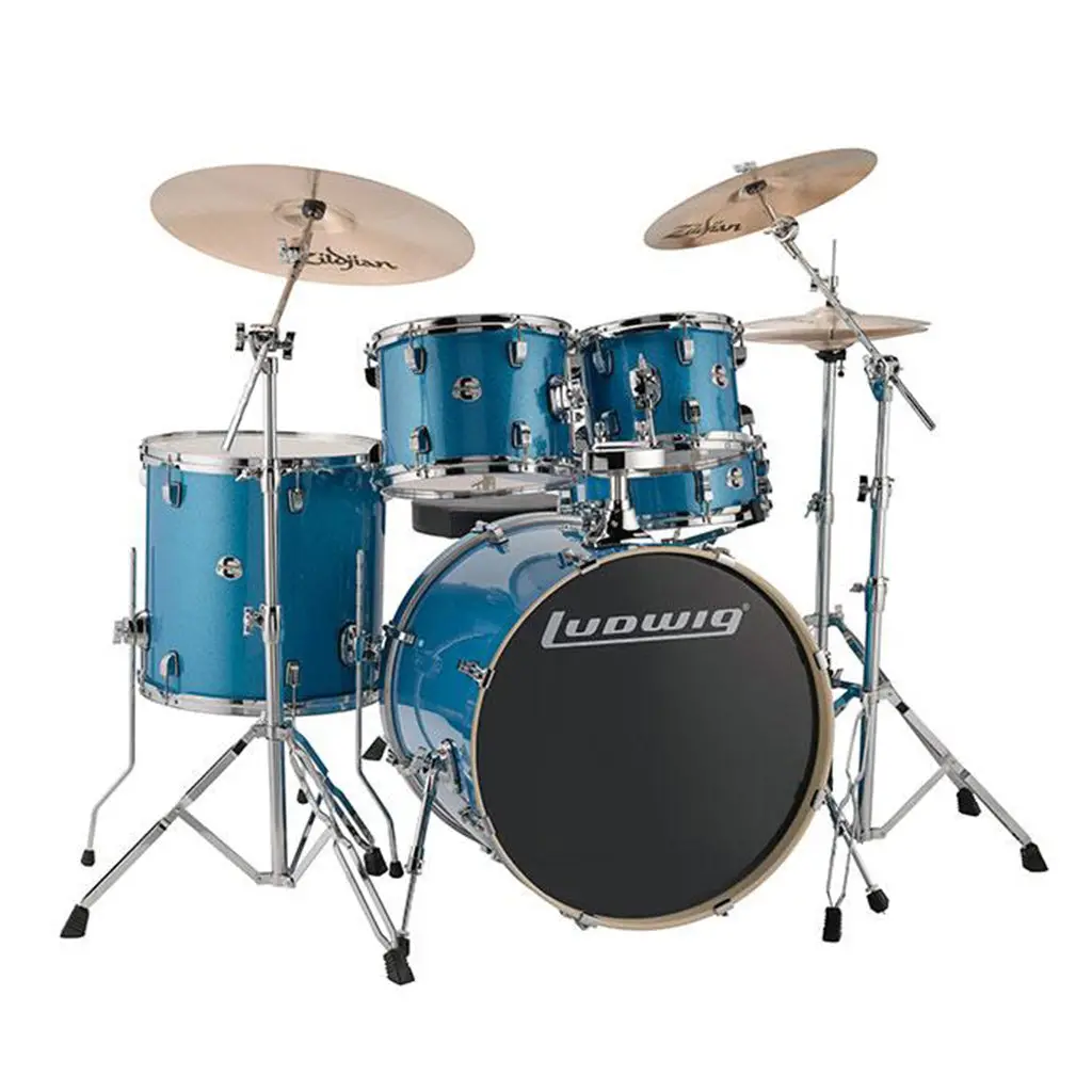 Ludwig Evolution Drum Kit With Hardware - Blue Sparkle 1