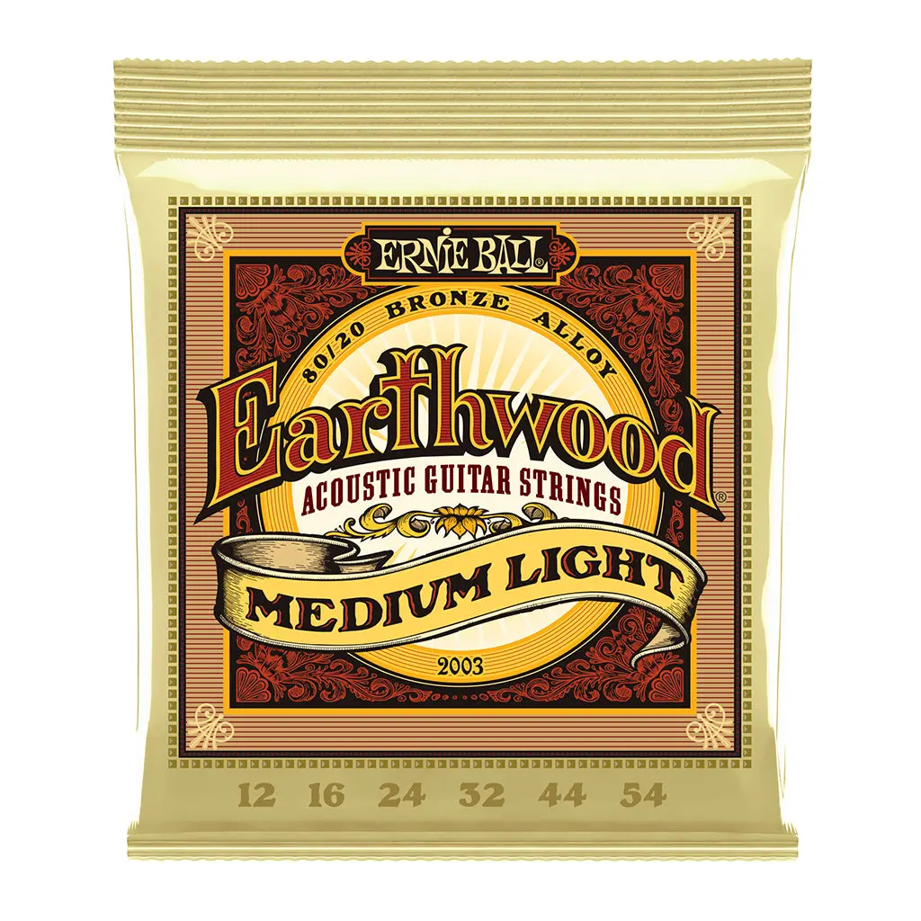 Ernie Ball Earthwood Medium Light 80/20 Bronze Acoustic Guitar String, 12-54 Gauge 1