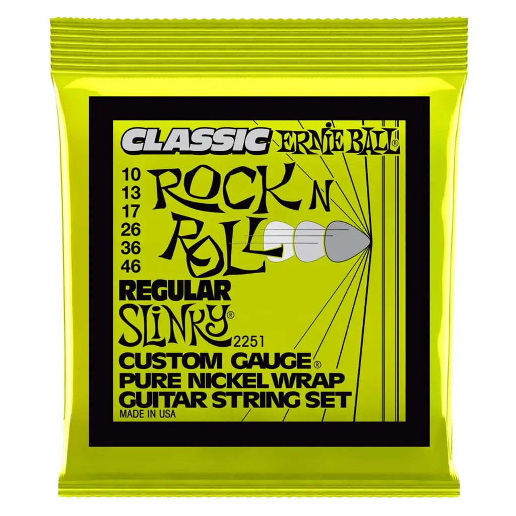 Ernie Ball Regular Slinky Classic Rock N Roll Pure Nickel Wrap Electric Guitar Strings - 10-46 Gauge 1