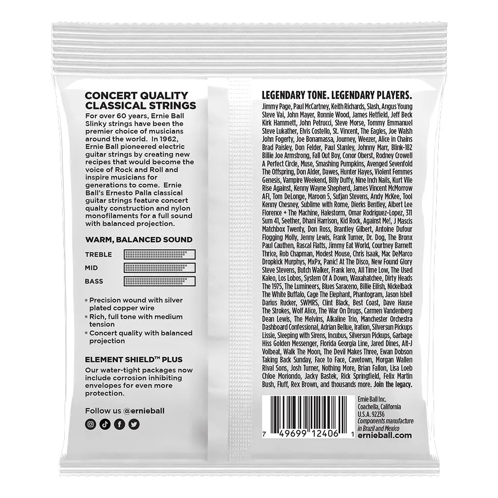 Ernie Ball Ernesto Palla Black And Silver Nylon Classical Guitar String 2