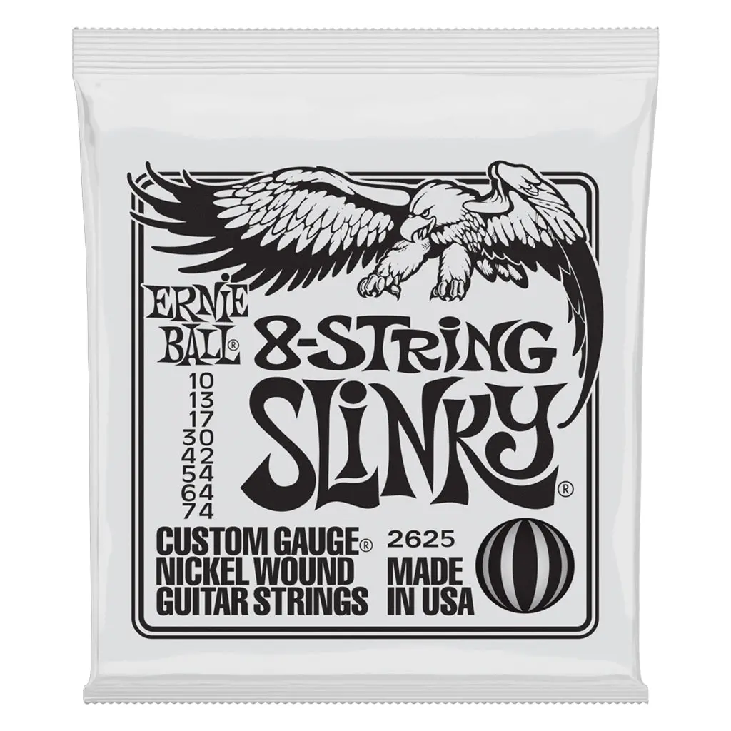 Ernie Ball Slinky Nickel Wound Electric Guitar 8-String 10-74 Gauge 1
