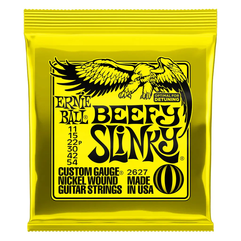 Ernie Ball Beefy Slinky Nickel Wound Electric Guitar Strings, 11-54 Gauge 1