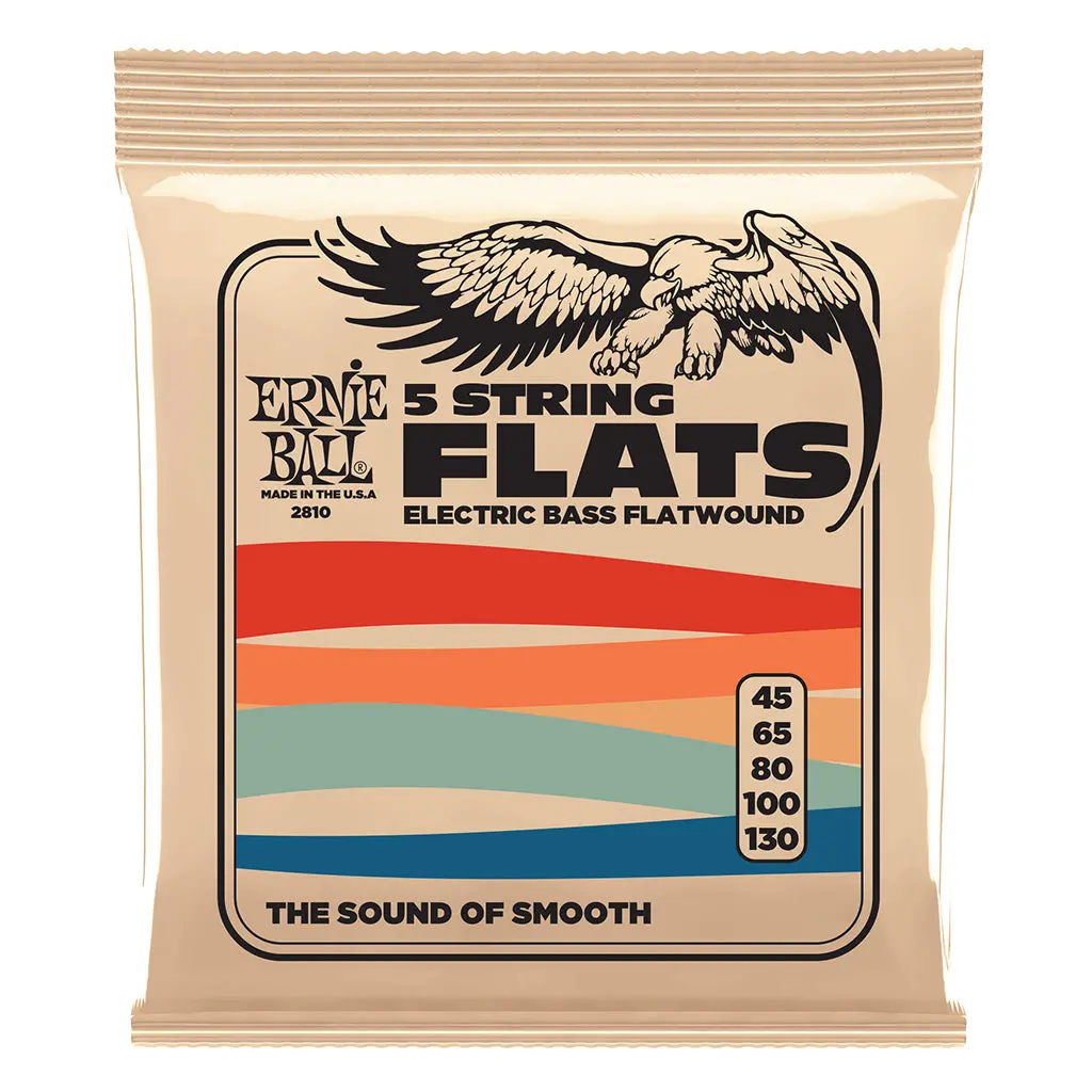 Ernie Ball Flatwound 5-String Electric Bass String, 45-130 Gauge 1