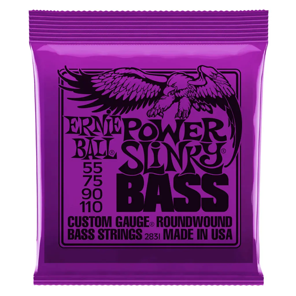 Ernie Ball Power Slinky Nickel Wound Electric Bass Strings, 55-110 Gauge 1