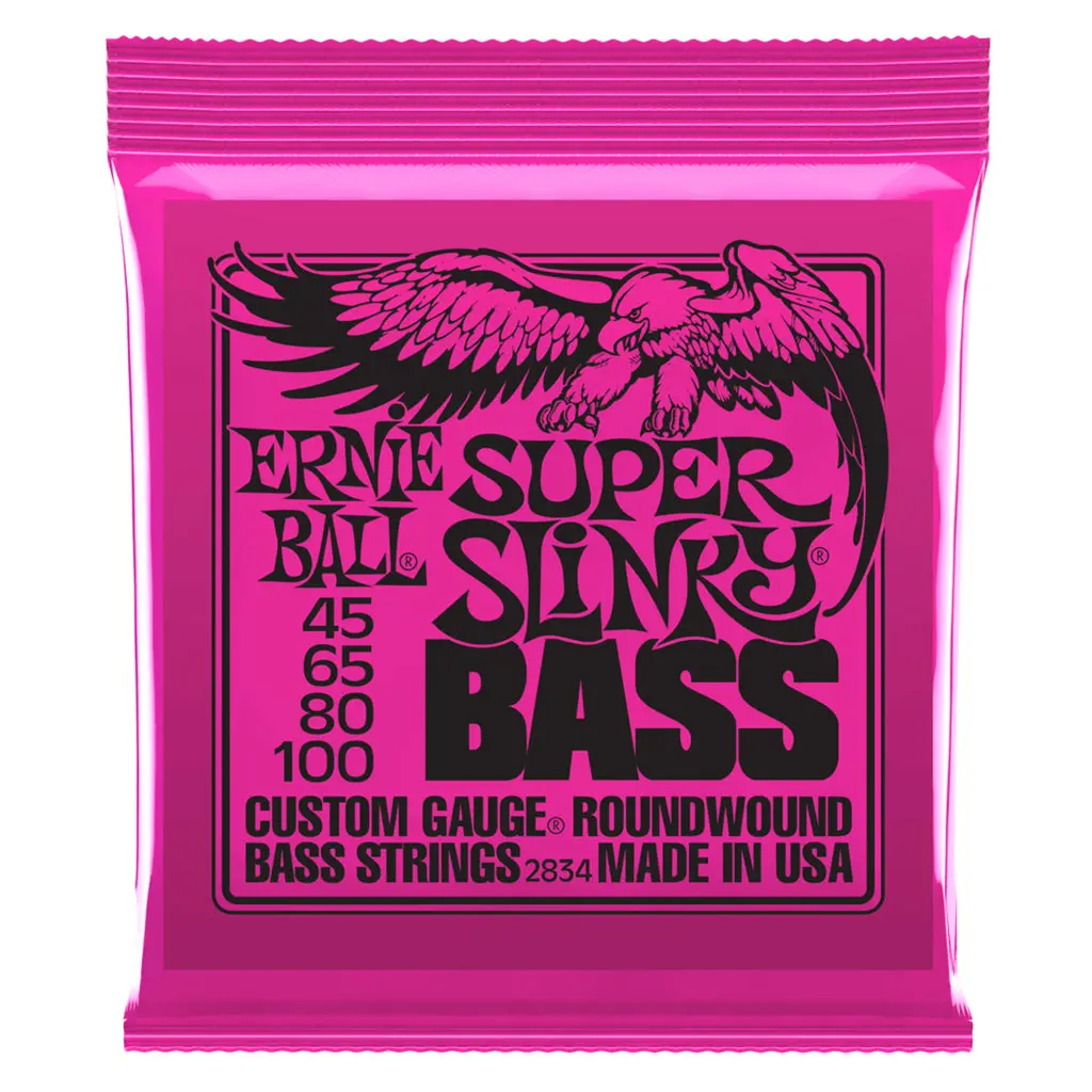 Ernie Ball Super Slinky Nickel Wound Electric Bass Strings - 45-100 Gauge 1