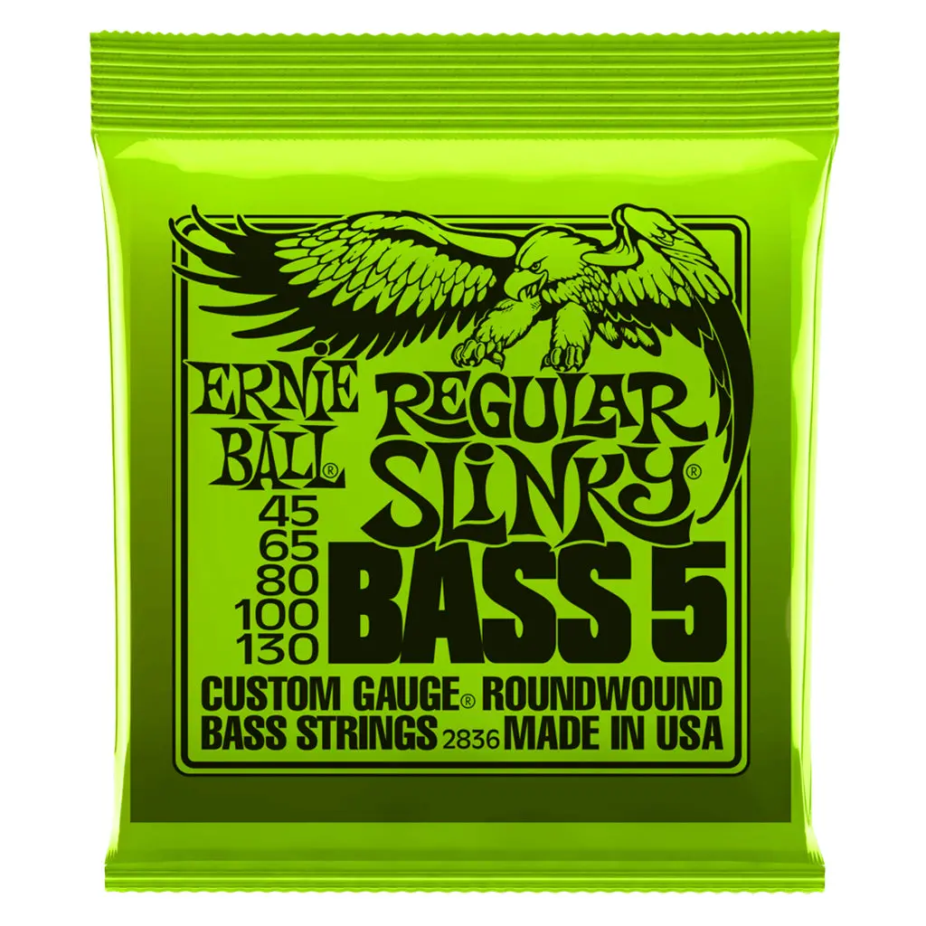Ernie Ball Regular Slinky 5-String Nickel Wound Electric Bass Strings, 45-130 Gauge 1
