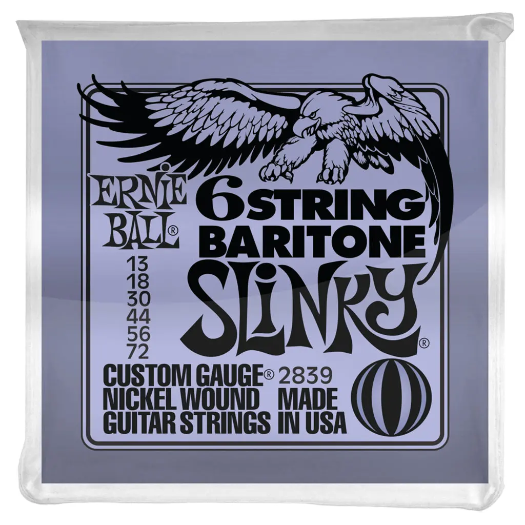 Ernie Ball Slinky W/ Small Ball End 29 5/8 Scale Baritone Guitar 6-String 13-72 Gauge 1