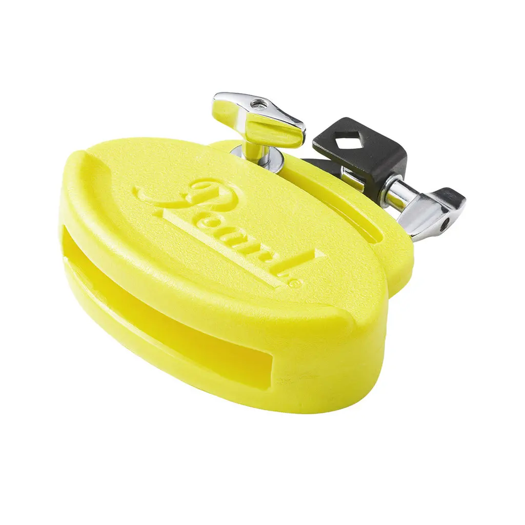 Pearl Medium Clave Block W/ Holder - Neon Yellow 1
