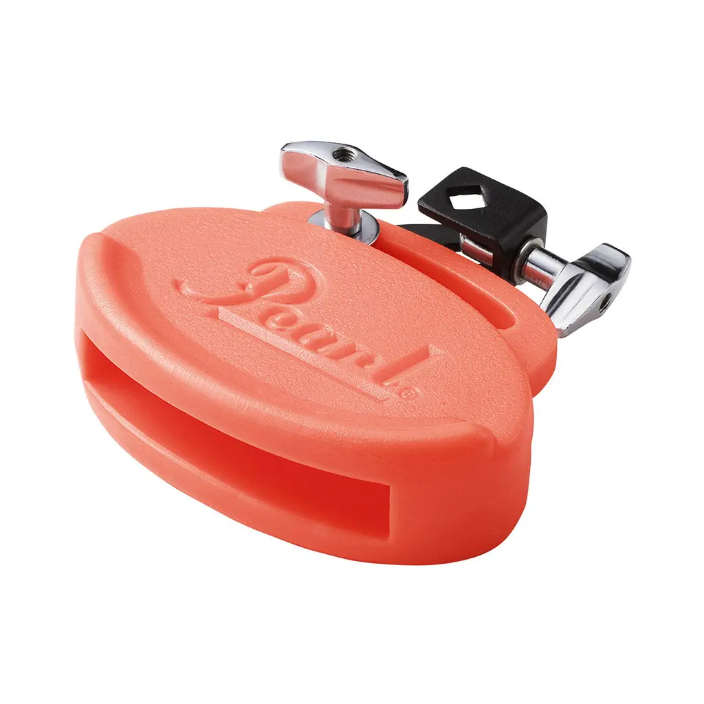 Pearl Low Clave Block W/ Holder - Neon Orange 1