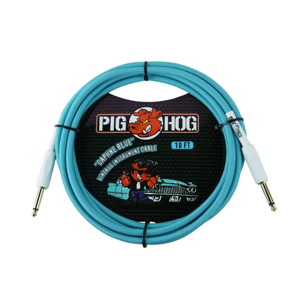 Pig Hog Vintage Instrument Cable - Daphne Blue, 10Ft 1