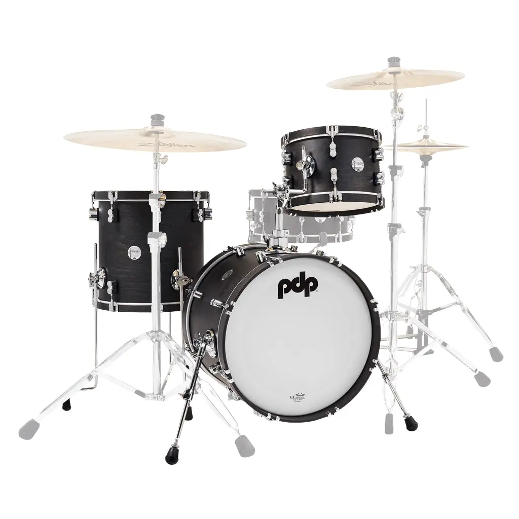 Pdp Concept Maple Classic Bop 3-Piece Shell Pack - Ebony Stain With Ebony Hoops 1