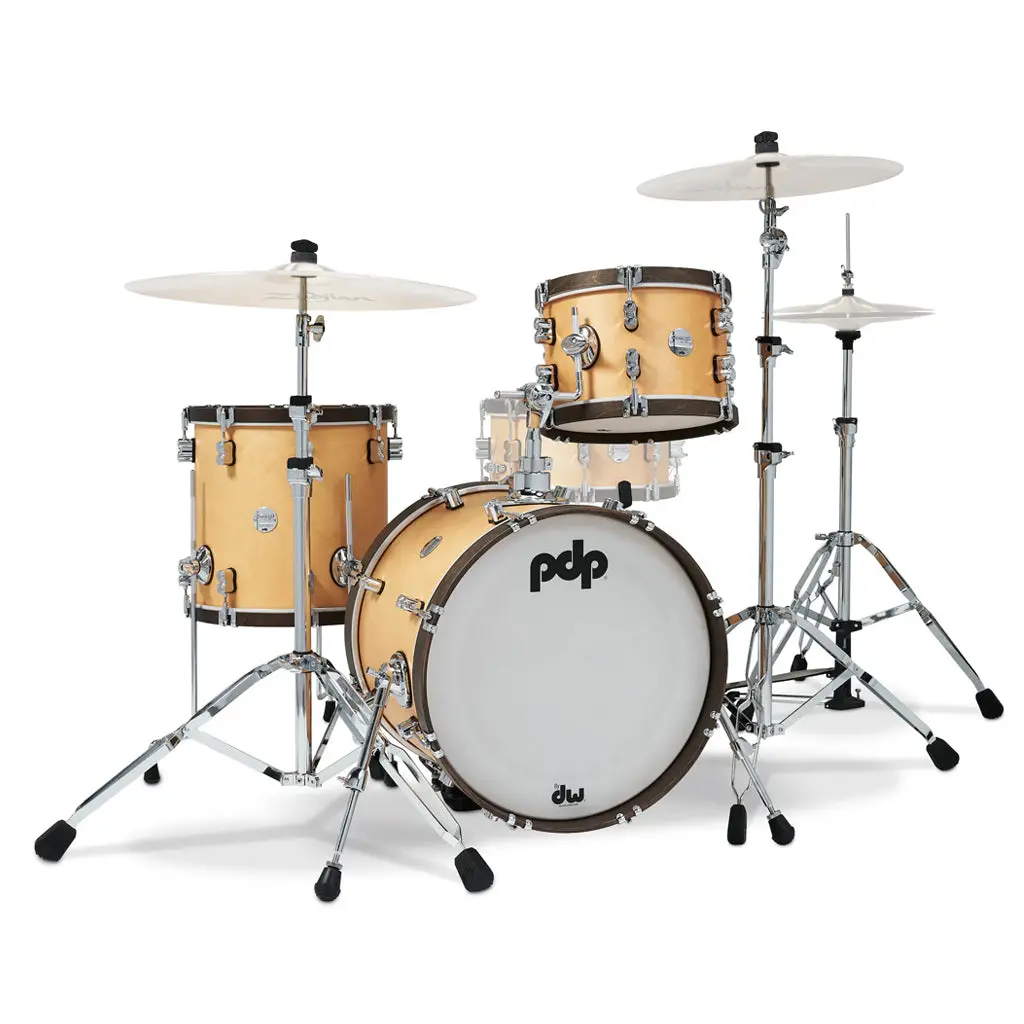 Pdp Concept Maple Classic Bop 3-Piece Shell Pack - Natural With Walnut Hoops 1