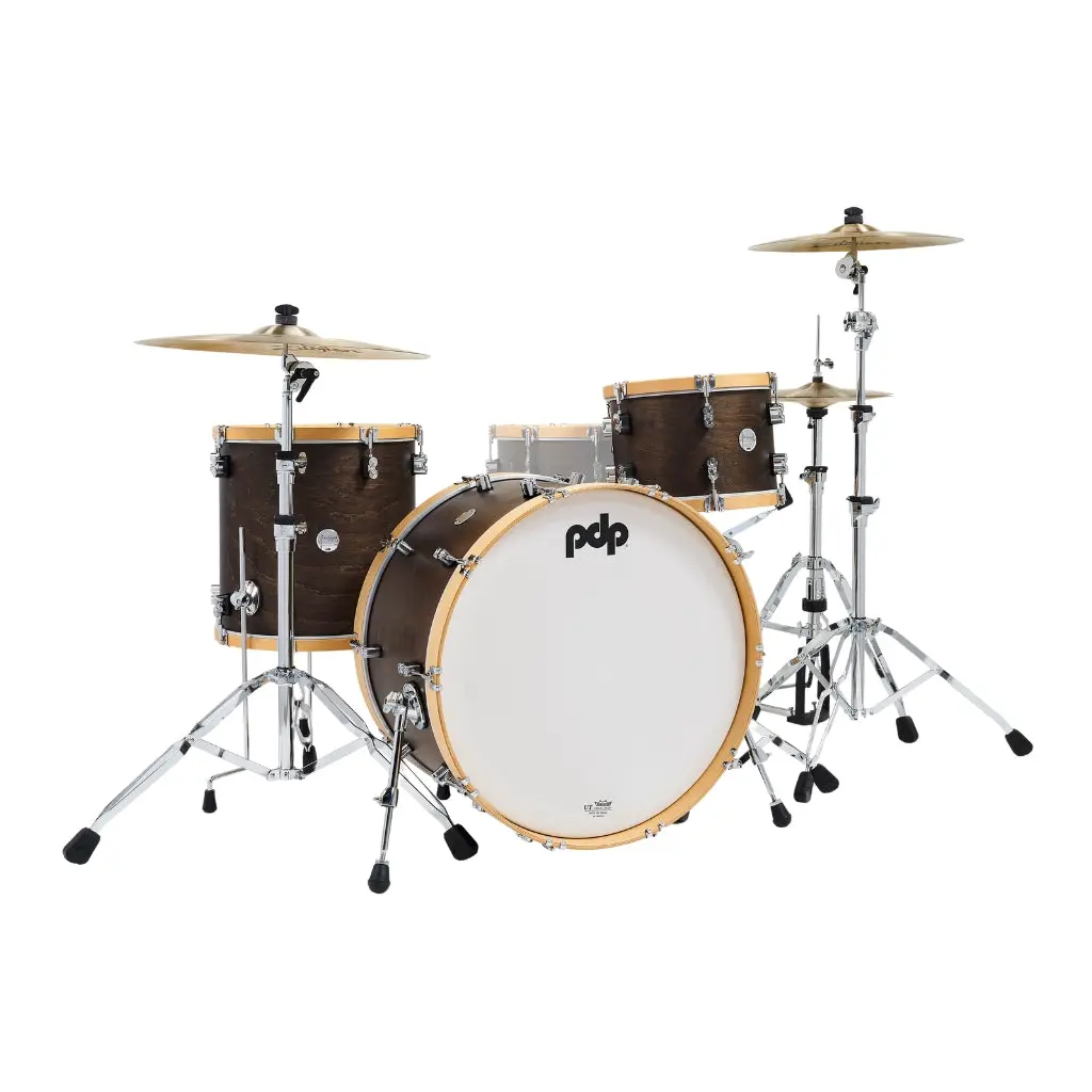 Pdp Concept Maple Classic 3-Piece Shell Pack With 24 Inch Kick - Walnut With Natural Hoops 1