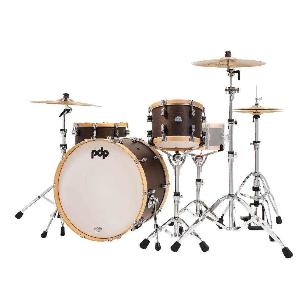 Pdp Concept Maple Classic 3-Piece Shell Pack With 24 Inch Kick - Walnut With Natural Hoops 2
