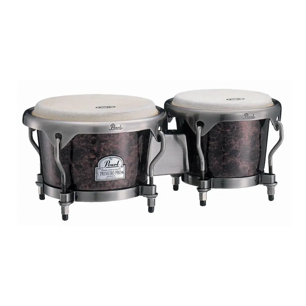Pearl Primero Pro Bongos: 7"/8-1/2" Fiberglass - Wine Red Marble 1