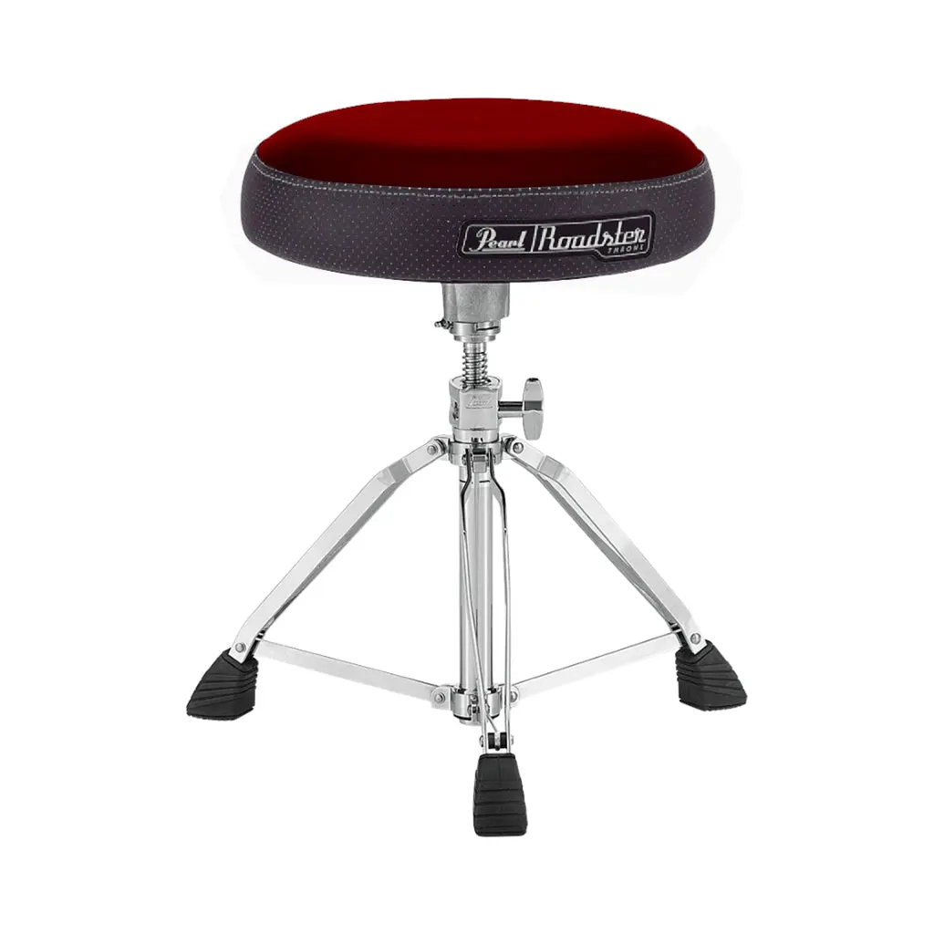 Pearl D1500 15" Vented Round Red Cloth Drum Throne 1