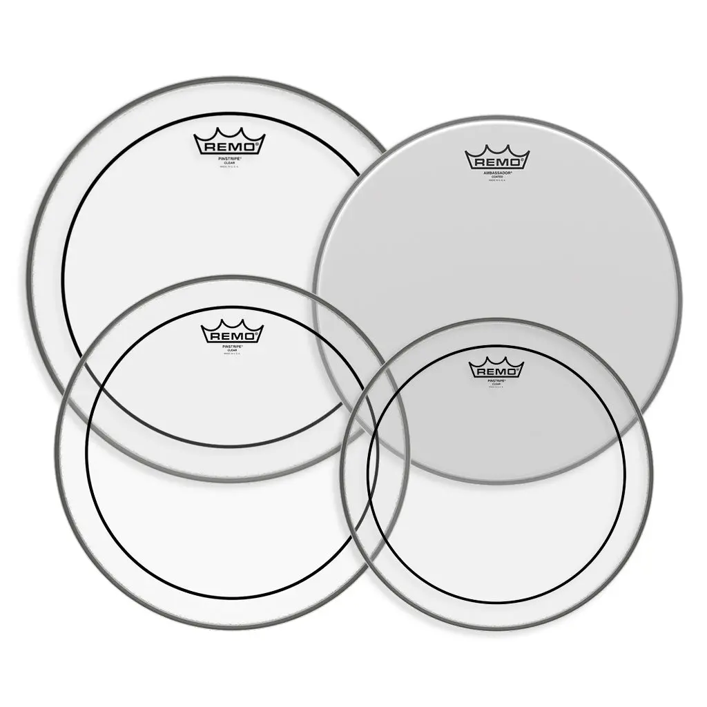 Remo Pro Pack Pinstripe Clear 12" 13" 16" Free 14'' Ambassador Coated 1