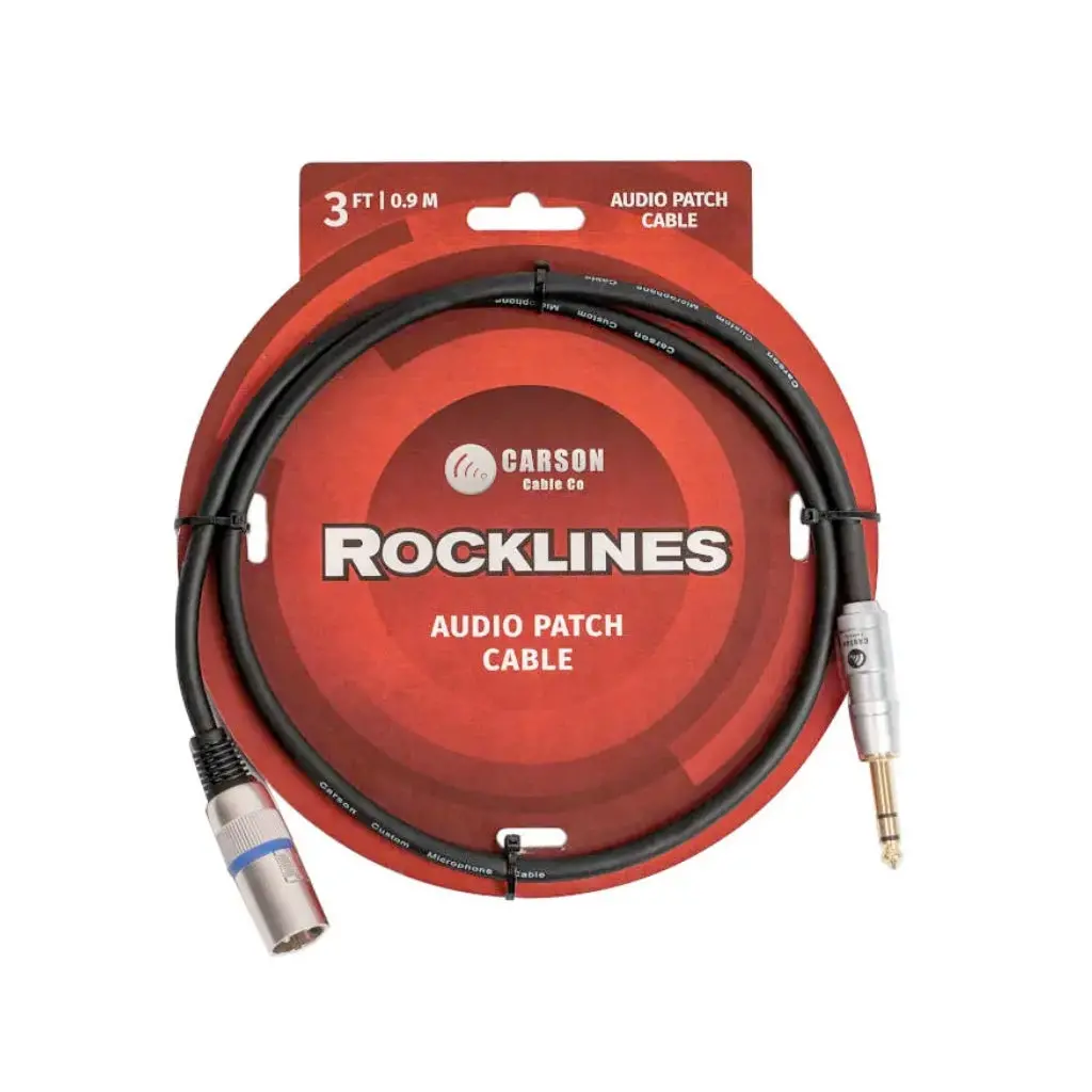 Rockline Audio Patch Cable 3Ft Xlr M To 1/4 M 1