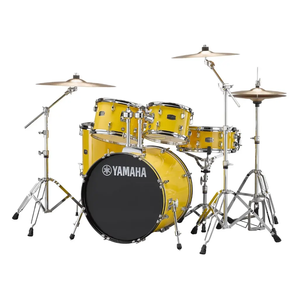 Yamaha Rydeen Fusion Size 5-Piece Complete Drum Set With Hardware And Cymbals - Mellow Yellow 1