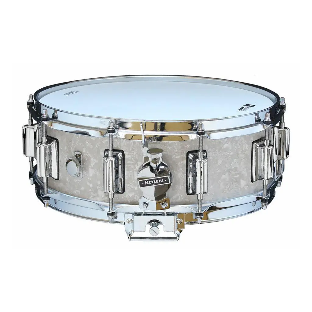 Rogers 14"X5" Beavertail Dyna-Sonic Snare Drum - White Marine Pearl 1