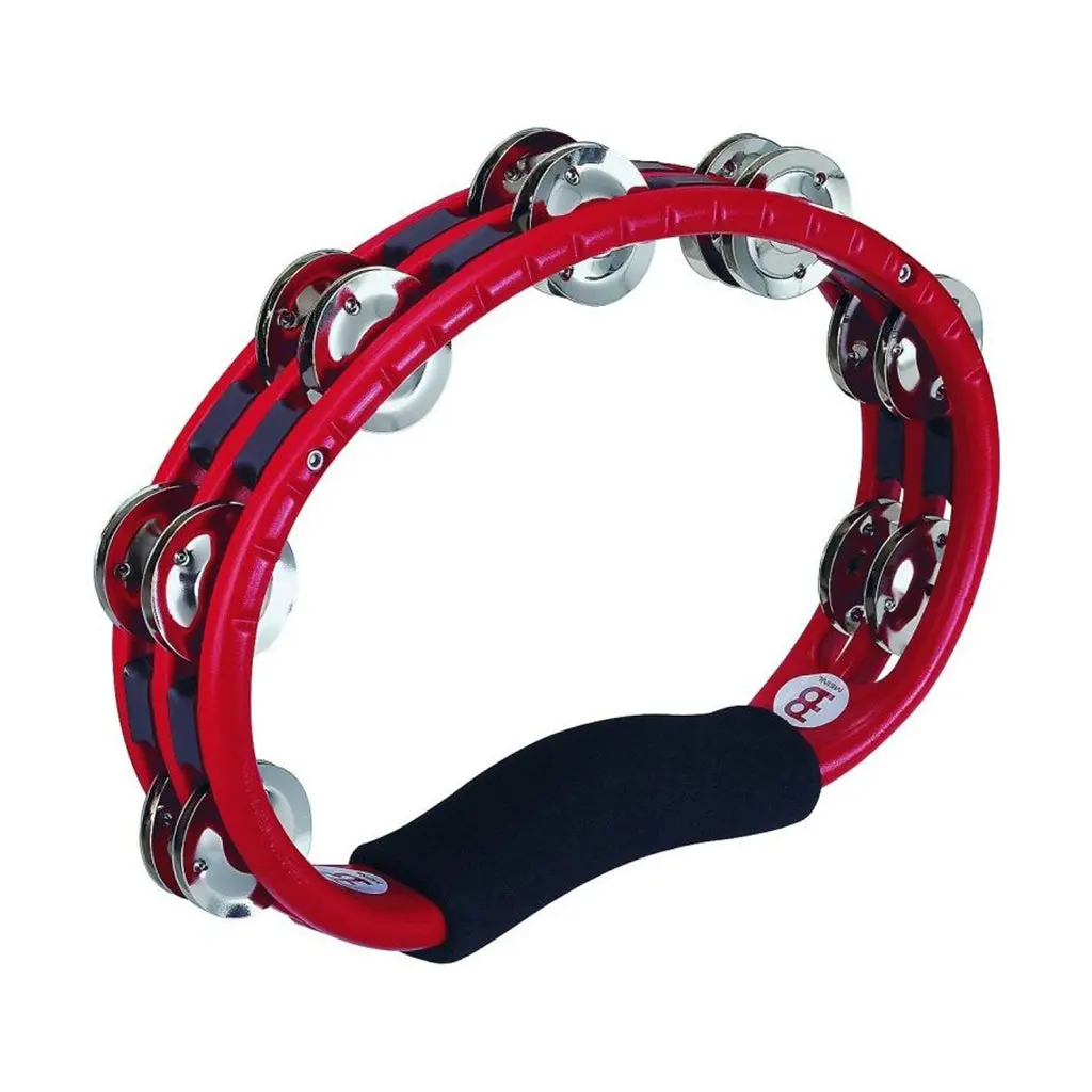 Meinl Hand Held Traditional Tambourine, Steel Jingles: Red - 2 Rows 1